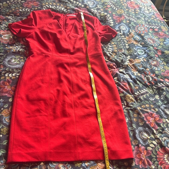 3/30$ T Tahari red midi dress size L - Picture 6 of 8